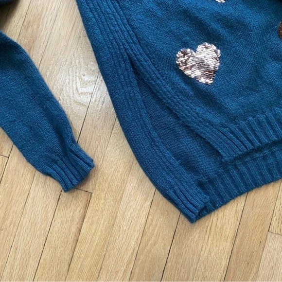 Lauren Conrad Crew Neck Gold Sequin Heart Sweater – Size XS - Picture 10 of 12